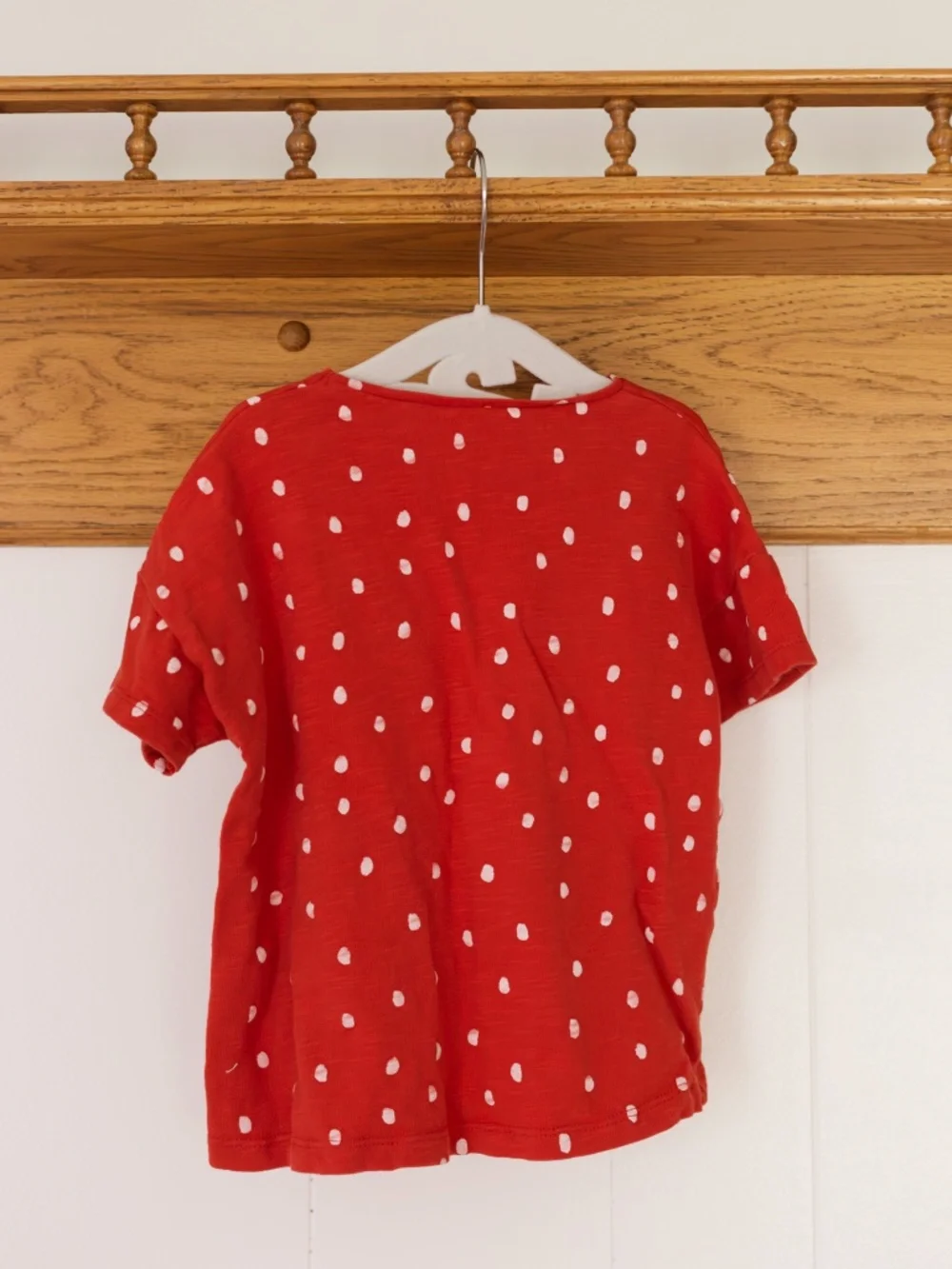 Zara Children's T-Shirt - Red Polka Dots with Music Note - Size 3T